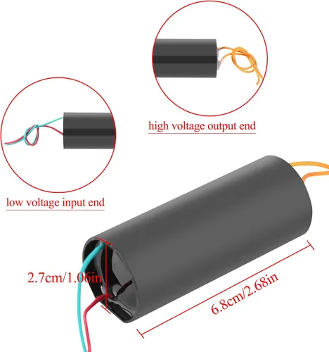 Vista 2 de Generador de alto voltaje, DC6-12V a 500KV ~ 1000KV Boost Step Up Power Module Transformador de alto voltaje, kit generador de impulsos