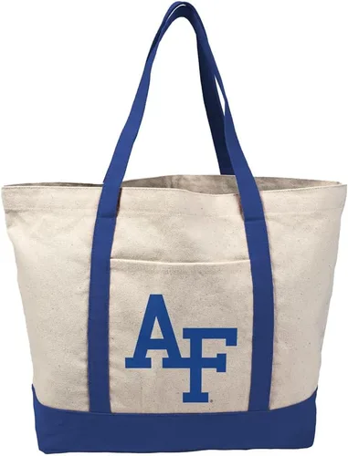 Vista 381 de Campus Lab Bolsa de lona con logotipo primario colegiado con bolsillo externo, bolsa de hombro reutilizable para ir de compras, playa Águilas A&m