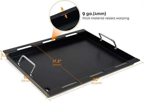 Vista 2 de Stanbroil Placa de Plancha Completa para Parrilla de Gas Weber Spirit 200 Series de 2 Quemadores, Placa Plancha de Superficie Plana Antiadherente
