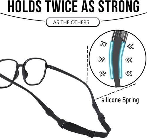 Vista 5 de Correa de gafas para deportes, 50 unidades, cordón ajustable para el cuello