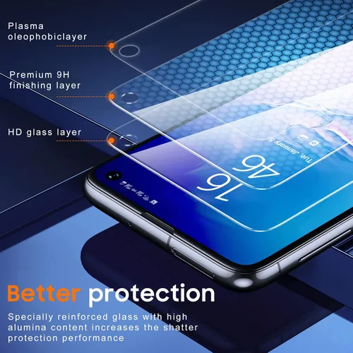 Vista 7 de [Paquete de 4] UniqueMe compatible con Samsung Galaxy S10e Protector de pantalla de vidrio templado, dureza 9H, sin burbujas
