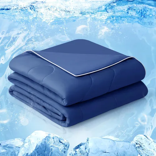 Vista 11 de EASELAND Edredón refrescante individual, tela de tacto frío que absorbe el calor corporal, diseño fresco de doble cara, manta refrescante suave