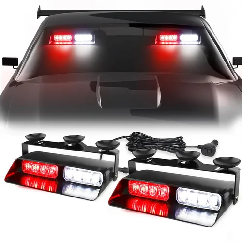 Vista 13 de WINECO - Barra de luces estroboscópicas 2 en 1 para tablero de emergencia, advertencia de seguridad, luces intermitentes de peligro
