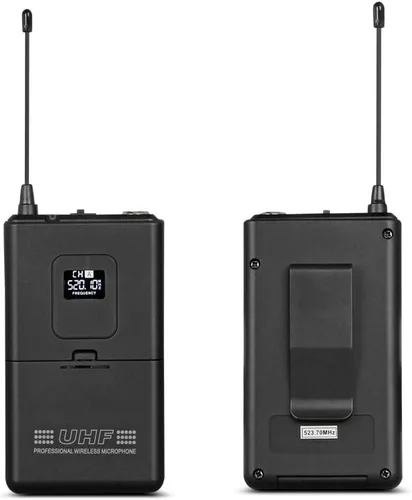 Vista 6 de Sistema de micrófono inalámbrico UHF 3 Auriculares de mano Lavalier Bodypack 3 Micrófono de solapa Karaoke Iglesia Conferencia Fiesta de boda