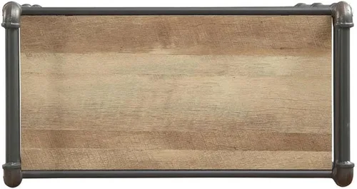 Vista 7 de Acme Itzel - Estantería rectangular de 4 niveles de madera en roble antiguo y gris arena