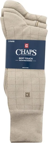 Vista 4 de Chaps Men's Classic Dress Crew Socks-3 Pair Pack-Pattern and Solid Color Designs