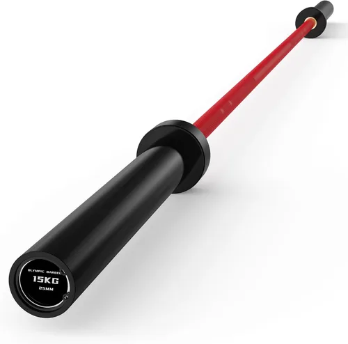 Vista 14 de PAPABABE Olympic Barbell, 4ft/6.5ft Straight Barbell for Strength Training and Technique Adjusting, 2 inch Womens Olympic Bar with Moderate Knurling