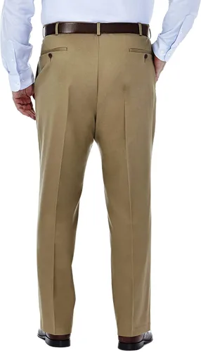 Vista 3 de Haggar Men's Premium No Iron Khaki Classic Fit Expandable Waist Flat Front Pant Reg. and Big & Tall Sizes