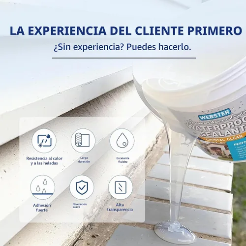 Vista 4 de Revestimiento impermeable transparente, sellador invisible de 35 onzas (2.2 libras), revestimiento transparente a prueba de fugas para techo, pared