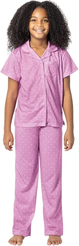Vista 2 de PajamaGram Pajamas for Kids - Short Sleeve Button Down Pajamas for Boys & Girls
