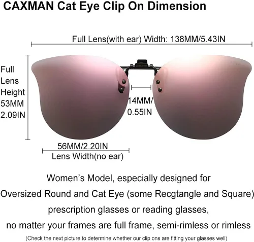 Vista 3 de Gafas de sol polarizadas con clip de ojo de gato sobre gafas de prescripción para mujeres protección UV