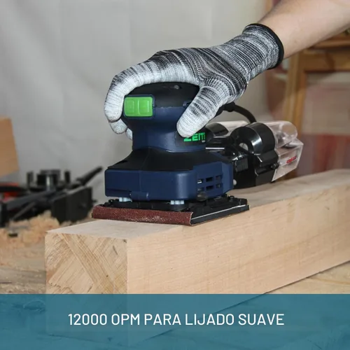 Vista 9 de Zeite - Lijadora de 1/4 de hoja de 2.4 amperios con 12 piezas de papel de lija, lijadora eléctrica de palma para carpintería, cable de 10 pies