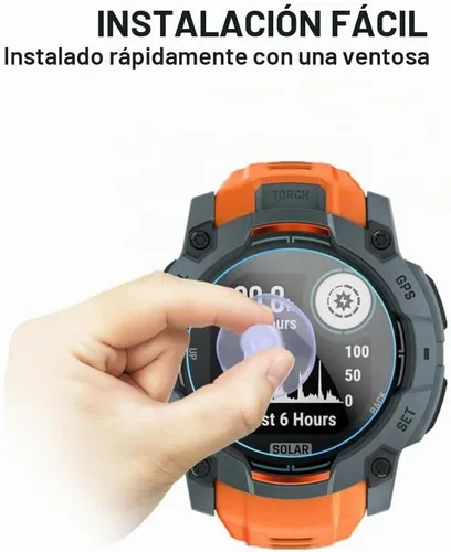 Vista 2 de Protector de pantalla compatible con Garmin Instinct 3 1.969 in AMOLED