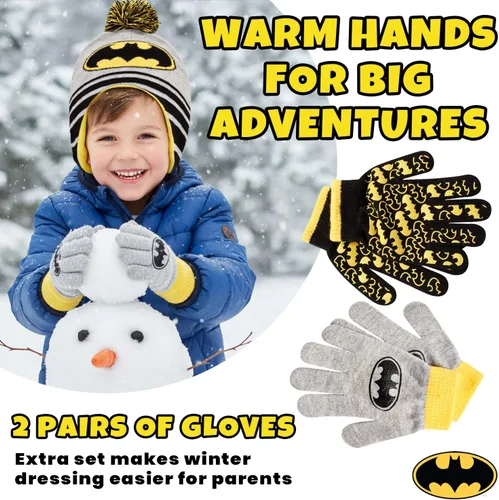Vista 20 de DC Comics Conjunto de 2 pares de guantes o manoplas de invierno de Batman para niños (niños pequeños)