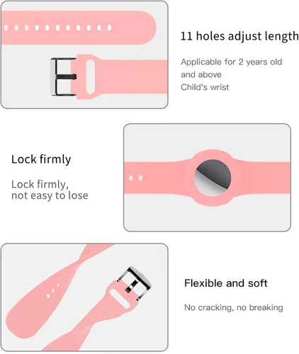 Vista 6 de SWOXINGO Airtag Wristband KidsAirtag Bracelet for Kids Toddler Baby Children EldersAirtag Watch Band Compatible with AirTag 2021