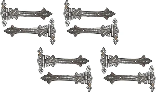 Vista 32 de Adonai Hardware Adonijah Bisagra falsa de aluminio para montaje frontal (6.5" x 12 Pack, Negro mate) para puertas de granero, puertas, armarios