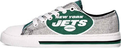Vista 2 de FOCO Womens NFL Team Logo Ladies Fashion Glitter Low Top Canvas Sneakers Shoes