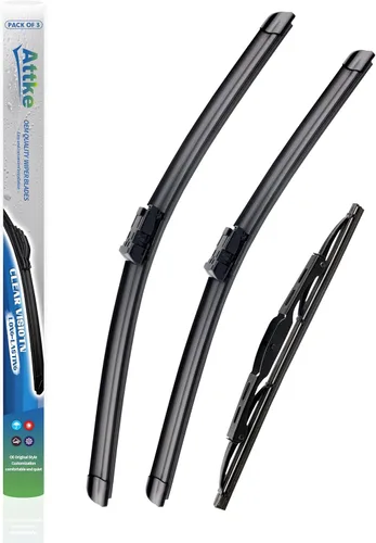 Vista 19 de ATTKE Limpiaparabrisas para Todo Clima, 15" + 15" Delanteros y 13" Trasero para Jeep Wrangler 2008-2018, Estilo OE Genuino (3 Limpiaparabrisas)