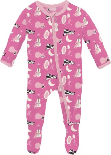 Vista 11 de KicKee Baby & Toddler - Pijama de viscosa ultrasuave de bambú con patas abatibles y puños