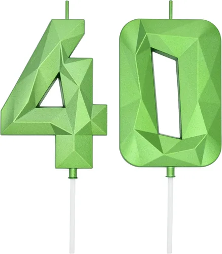Vista 85 de DERVENTA Vela Grande de Cumpleaños Número 3D Verde Luminoso de 3.7 Pulgadas Celebración de Fiesta Aniversario Decoración Adorno para Pastel 1 Pieza
