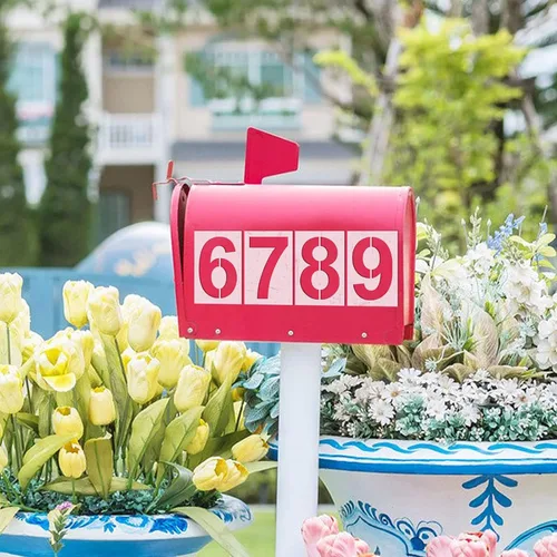Vista 6 de Plantillas de Números Grandes de 12 Pulgadas de Plástico Reutilizables Plantillas Digitales para Pintura de Tartas y Direcciones