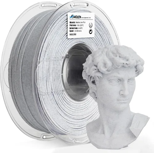Vista 23 de AMOLEN - Filamento para impresora 3D de PLA de madera de bambú, filamento de PLA de 1.75mm con 15% de fibra de bambú real, 1kg/2.2lb con 15%