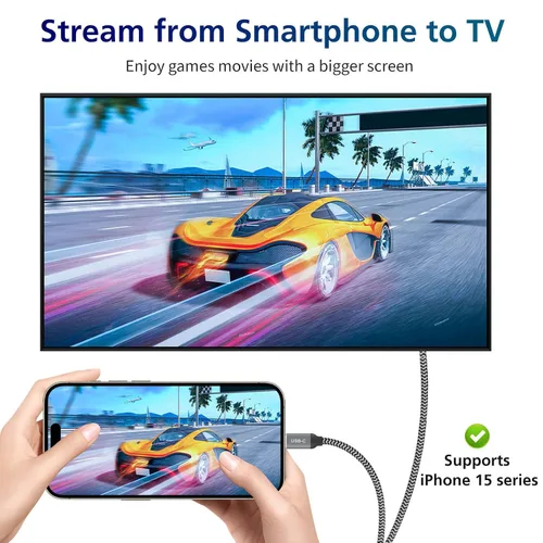 Vista 7 de Cable USB C a DisplayPort 8K, bidireccional, DisplayPort a USB C 4K 144Hz/2K 240Hz, compatible con Thunderbolt 4, trenzado, funciona con iPhone