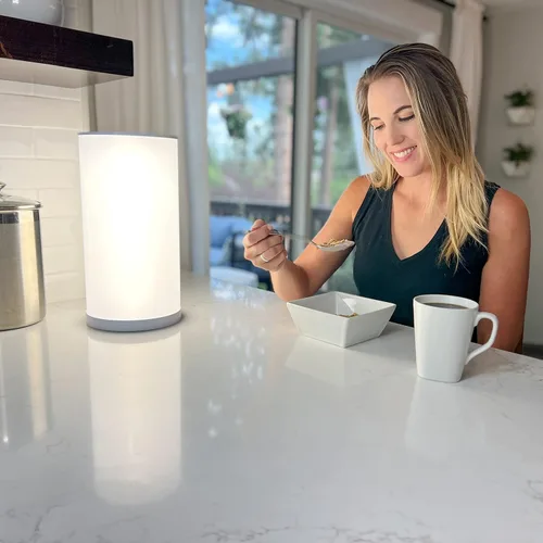 Vista 2 de Bright Health Lámpara de terapia de luz de 14 pulgadas, lámpara de terapia de 10000 LUX de 360 grados, luz LED blanca brillante con altura y brillo