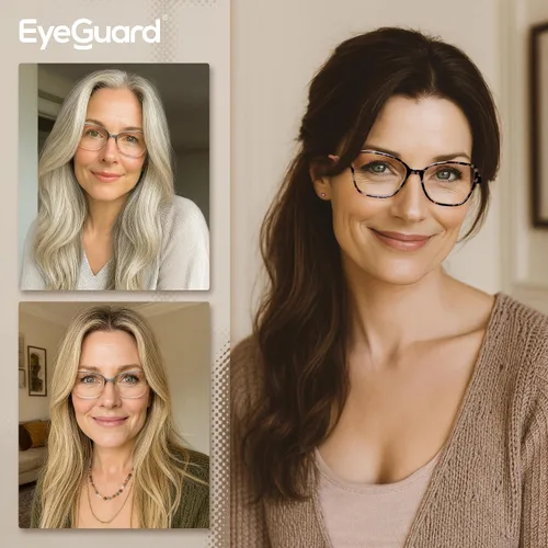 Vista 2 de EYEGUARD Elegantes Lentes de Lectura para Mujeres con Bloqueo de Luz Azul, Lectores con Bisagra de Resorte, Lentes de Computadora