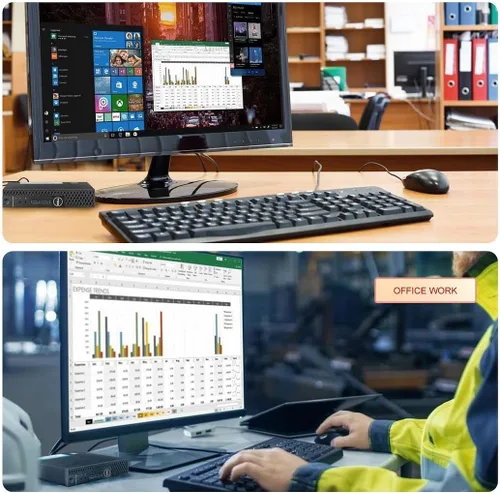 Vista 4 de Dell Mini PC con Windows 11 Micro Computadora OptiPlex 3060 de escritorio, i7-8700T 32GB Ram 1TB M.2 NVMe M.2 SSD, AX210 Built-WiFi 6E, soporte