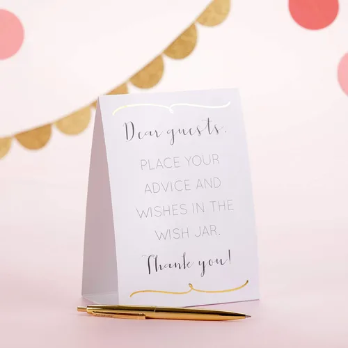 Vista 5 de Kate Aspen Tarro iridiscente de deseos de boda con 100 tarjetas en forma de corazón, libro de invitados, decoraciones de despedida de soltera