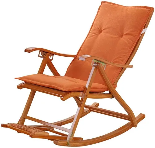 Vista 4 de CARTBAE Cojín antideslizante para silla mecedora de algodón y lino, almohadillas integradas para silla mecedora con lazos