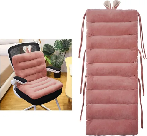Vista 15 de ELFJOY Cojín para silla de escritorio para silla de dormitorio con respaldo Rosa Hot