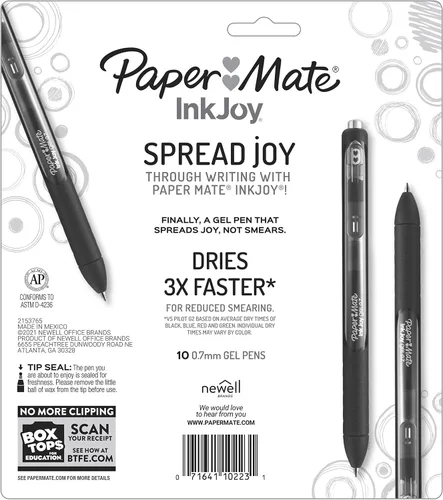 Vista 7 de Paper Mate InkJoy - Bolígrafos de gel, punta media, colores surtidos, 10