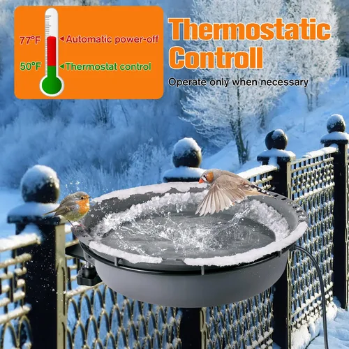 Vista 3 de Baños de pájaros calentados de 75W para exteriores para invierno