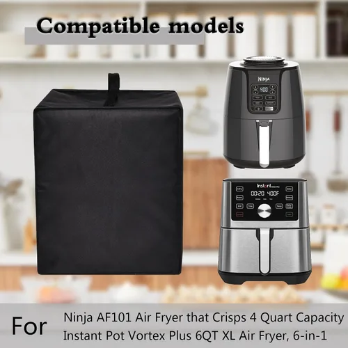 Vista 2 de Funda para freidora de aire, resistente al calor, tela de nailon impermeable, funda protectora contra el polvo para freidora de aire Ninja AF101 4