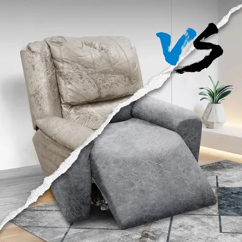 Vista 52 de Fundas para Sillón de 2 Piezas con Cojín en T, Fundas de Aspecto de Cuero para Sofá, Fundas para Sillas, Protector de Muebles Elástico, Funda