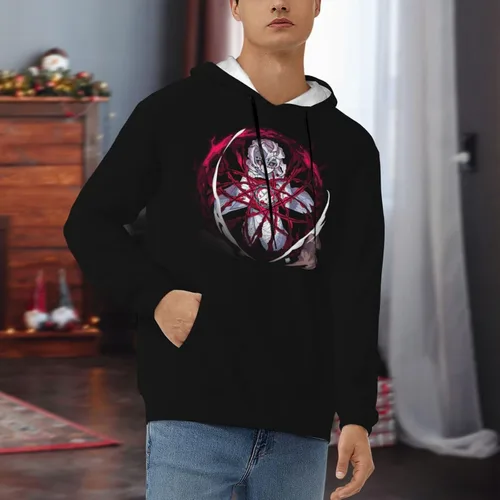 Vista 4 de TEETSY Kimetsu No Yaiba Logo Hoodie Men Novelty Hooded Sweatshirts Long Sleeve Padded Hooded Sweatshirts