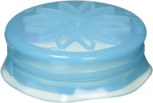 Vista 6 de Blossom Mason and Canning Jar tapas para beber y beber, silicona, para tarros Mason de boca ancha, 4 pulgadas; azul; 1 tapa