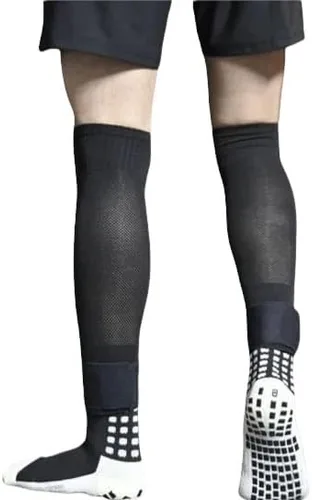 Vista 3 de Calcetines de fútbol, calcetines de fútbol para hombre, calcetines de fútbol antideslizantes, calcetines de agarre, mangas de espinilleras, correas
