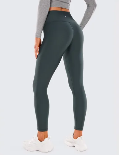 Vista 2 de CRZ YOGA Womens Fleece Lined Soft Leggings 26.5" - Lounge Yoga Winter Warm Water Resistant High Waist Casual Thermal Pants
