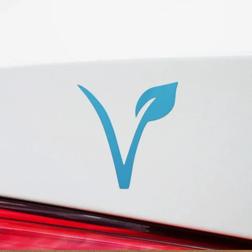 Vista 2 de ANDstic87343aBE - Adhesivos de vinilo impermeable de alta calidad con símbolo vegano y vegetariano (azul celeste) para laptop, smartphone, coche