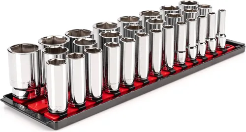 Vista 24 de TEKTON - Juego de dados de 1/2 pulgada con engrane de 6 puntos, 10 piezas (15/16-1-1/2”), SHD92109
