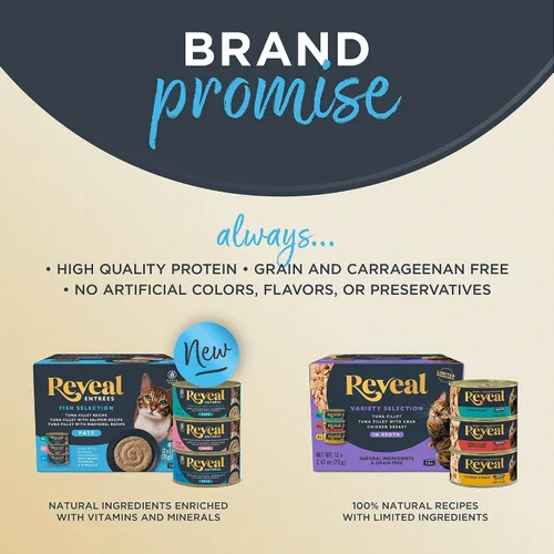 Vista 8 de Reveal Alimento natural enlatado húmedo para gatos, ingredientes limitados y naturales, sin granos, alto contenido de proteínas sin aditivos