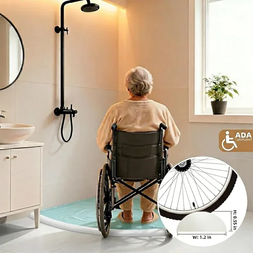 Vista 5 de Presa de agua plegable de 39 pulgadas, tapón de barrera de agua de silicona, protector de salpicaduras de borde de suelo autoadhesivo que mantiene