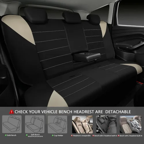 Vista 3 de CAR PASS Fundas impermeables para asientos de coche, juegos completos, fundas universales para asientos de coches, juego completo de fundas