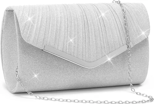 Vista 8 de Evening Bag Clutch Purses for Women Ladies Sparkling Party Handbags Crossbody Shoulder Purse Wedding Bags