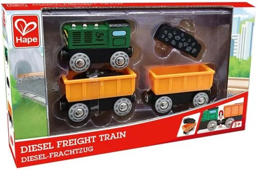 Vista 4 de Hape Tren de carga diesel ferroviario, L: 9.8, W: 1.4, H: 1.9 pulgadas