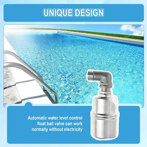 Vista 4 de Válvula de flotador de control de nivel de agua de acero inoxidable 304, válvula automática de control de nivel de agua, válvula de bola de flotador