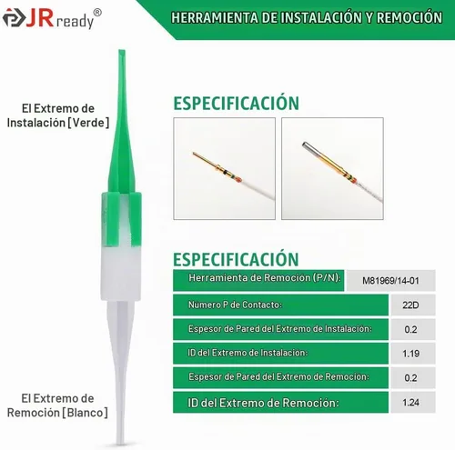 Vista 2 de JRready 25 piezas M81969 14 01 22D Herramienta de instalación y remoción de barril sólido para el servicio de conectores eléctricos en sistemas